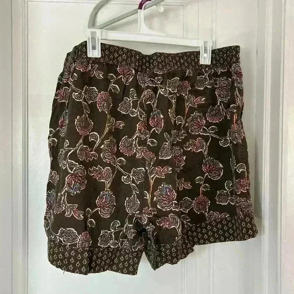 Women's High-Rise Relaxed Fit Pull-On Shorts - Knox Rose Brown Floral XXL - Picture 5 of 9